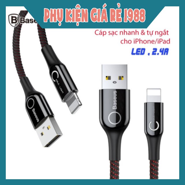 Cáp Sạc Baseus Tự ngắt Chính Hãng iPhone