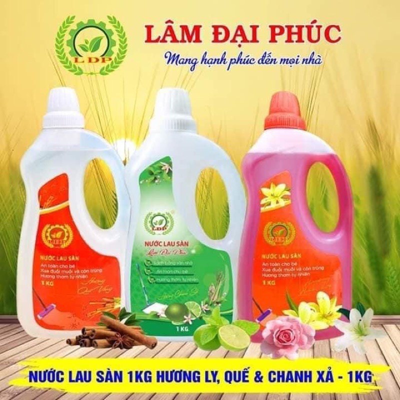 Nước lau sàn sinh học 1kg Hương Quế/ Hương Hoa Ly - Lâm Đại Phúc