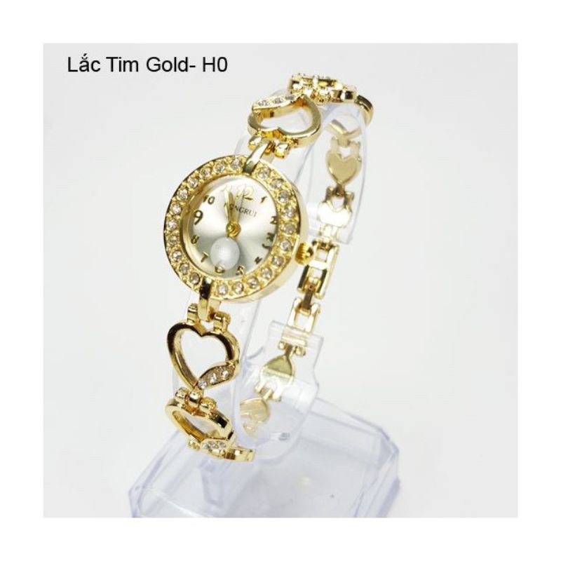 Đồng hồ Hongrui nữ đính đá thời trang hình trái tim.