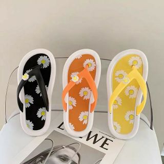 (3MAU) dép tông nữ quai đế in hình hoa cúc hot nhất  2020