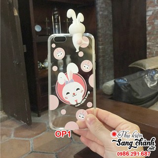Ốp thỏ mèo nhô silicon trong iphone 6, 6 plus, 7, 7 plus