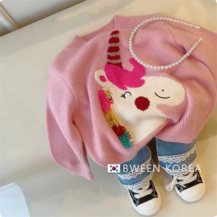 Áo Sweater Dệt Kim In Hoạt Hình Kiểu Phương Tây Thời Trang Mùa Thu 2022 Cho Bé Gái