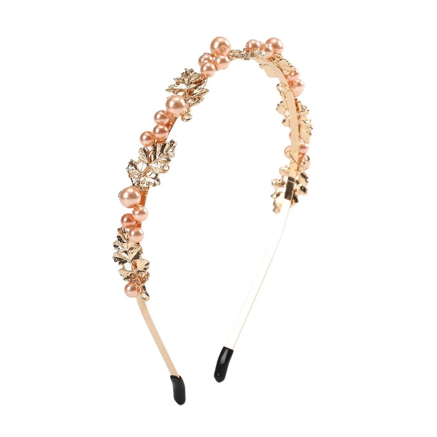 Cài tóc Hợp Kim Mạ Vàng Trang Trí Lá Đính Ngọc Trai Xinh Xắn Cho Nữ