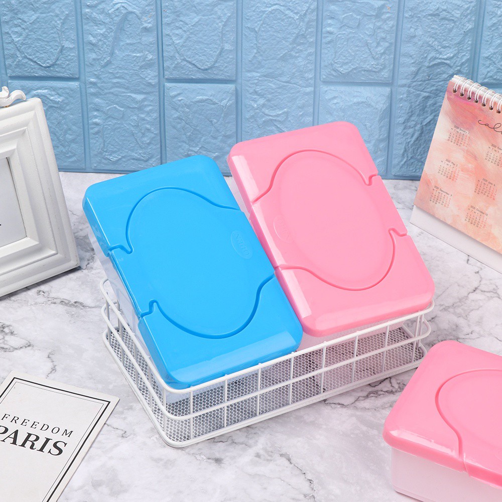 1 Hộp Đựng Khăn Giấy Ướt Bằng Nhựa Nhiều Màu Sắc Tiện Dụng