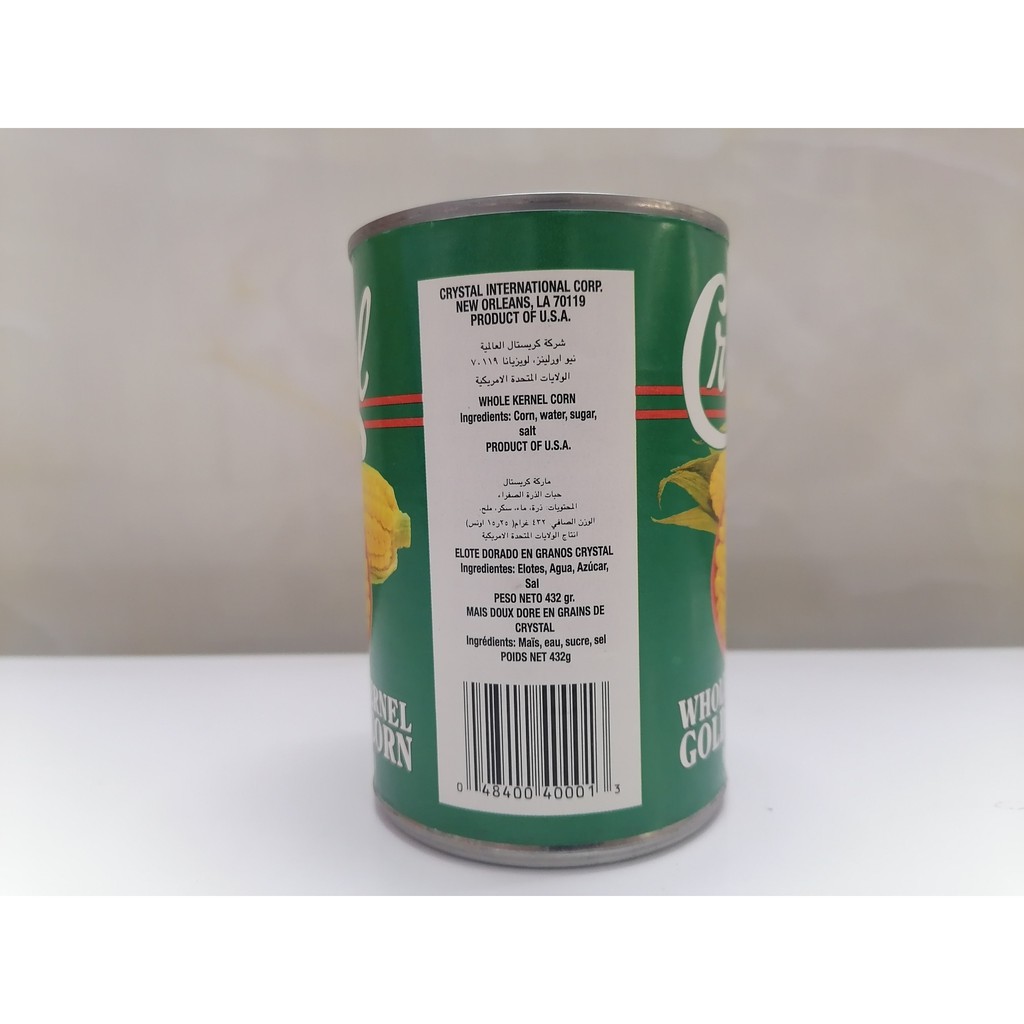 [432g] Bắp ngọt nguyên hạt [USA] CRYSTAL Whole Kernel Golden Sweet Corn (tgc-hk)
