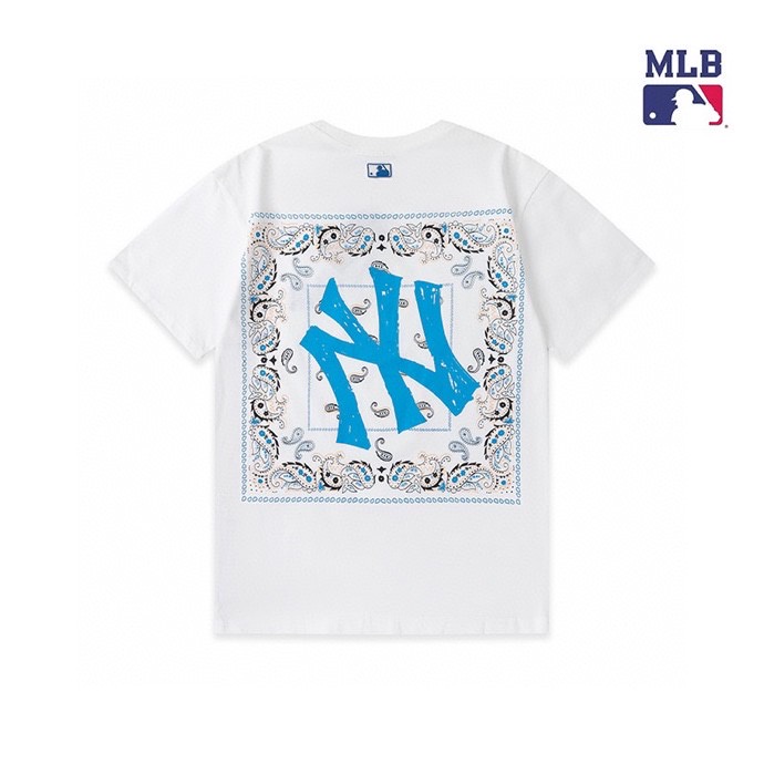 ❤❀  ❤ Áo Thun Cotton Ngắn Tay Thêu Họa Tiết MLB NY Thời Trang Cho Nam Nữ