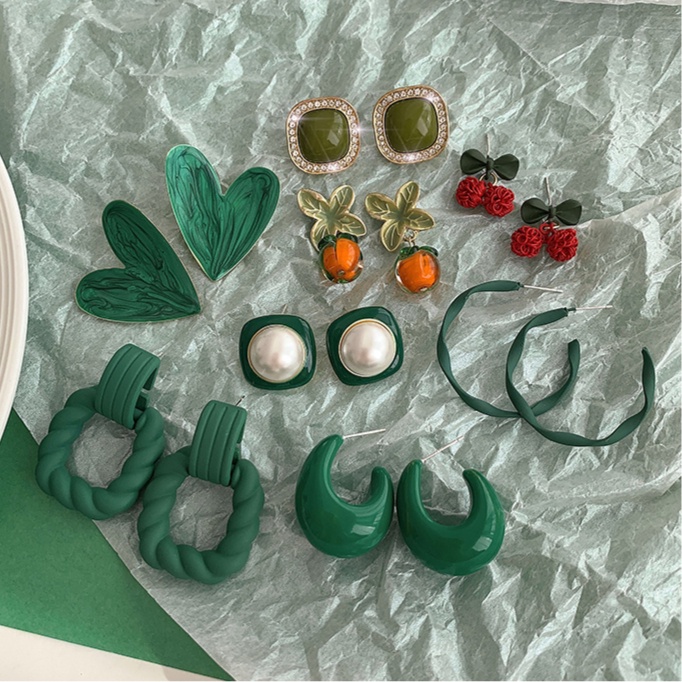Set 3 Khuyên Tai Nhựa Thời Trang Hàn Cho Nữ