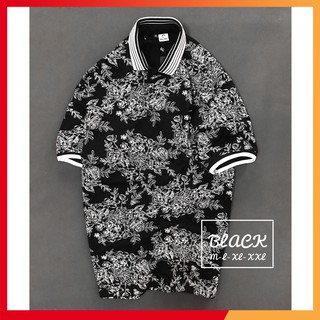 Áo Thun Nam ⚡FREESHIP – HÀNG CHẤT⚡ Cổ Bẻ Thân Áo Hoa Văn Sang Chảnh, Chất Liệu Thun Cotton 100% Cao Cấp - R85