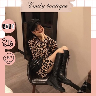 [EMILY.BOUTIQUE] Áo sơ mi 🌼 VỪA RẺ VỪA ĐẸP 🌼 áo sơ mi giấu quần hoạ tiết da báo dáng rộng thể mặc giấu quần hottrend