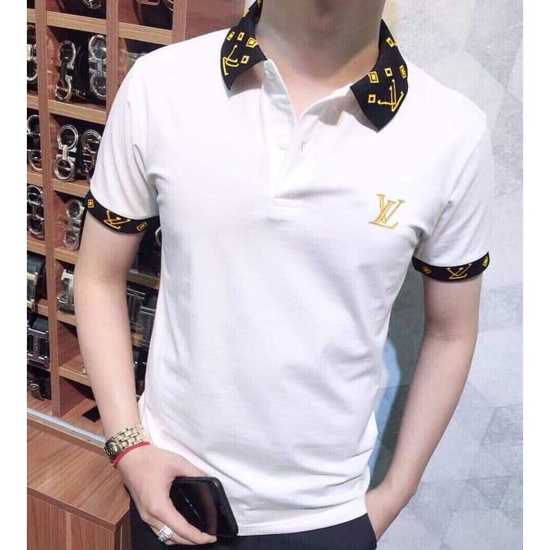 Áo thun nam ngắn tay cổ bẻ chất cotton 4 chiều cao cấp thoáng mát phối hình thời trang | BigBuy360 - bigbuy360.vn