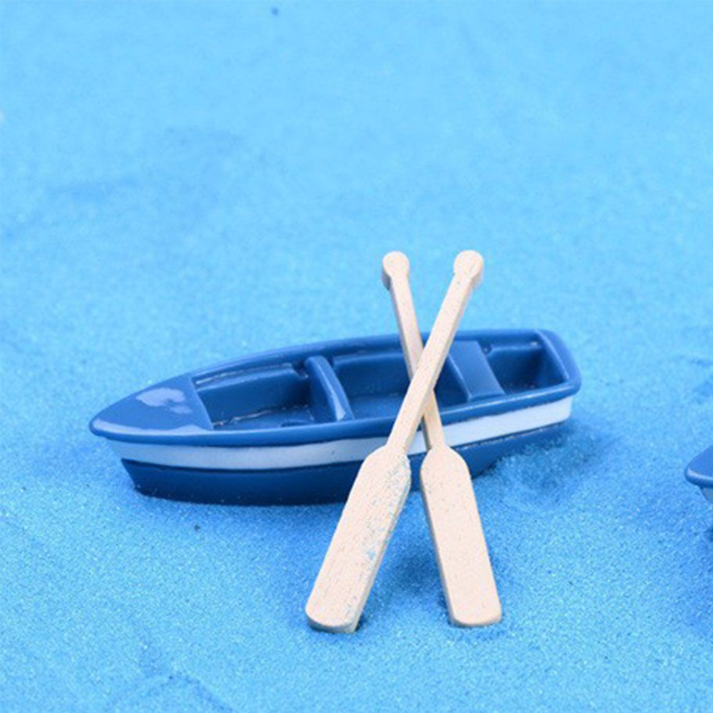 1 Mô Hình Thuyền Gỗ Và 2 Thuyền Oar Sáng Tạo Trang Trí Sân Vườn Mới