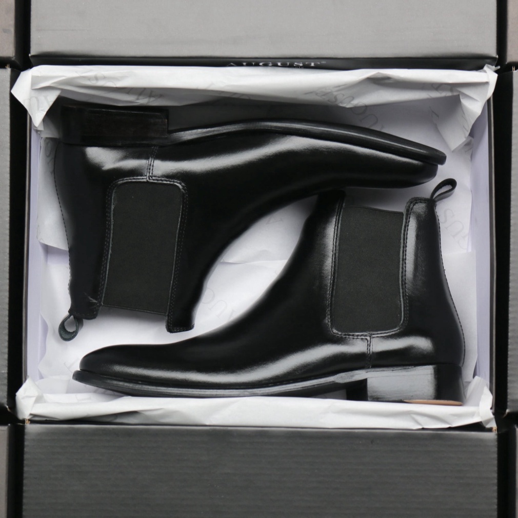 Giày Chelsea Boots cao cổ thời trang nam chất liệu da bò đế tăng chiều cao 3.5cm | WebRaoVat - webraovat.net.vn