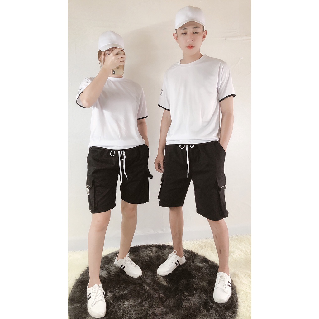 [HÀNG TREND 2021] Quần Short túi hộp unisex NAM NỮ KHÓA TRÒN PHỐI 3 KHUYÊN chất kaki dầy co giãn