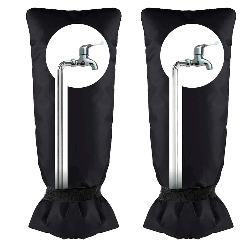 Vỏ Bọc Vòi Nước Ngoài Trời Mùa Đông Màu Đen 25x10In