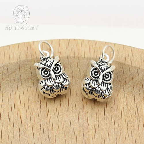 Charm bạc mặt cú cá tính treo - NQ Jewelry