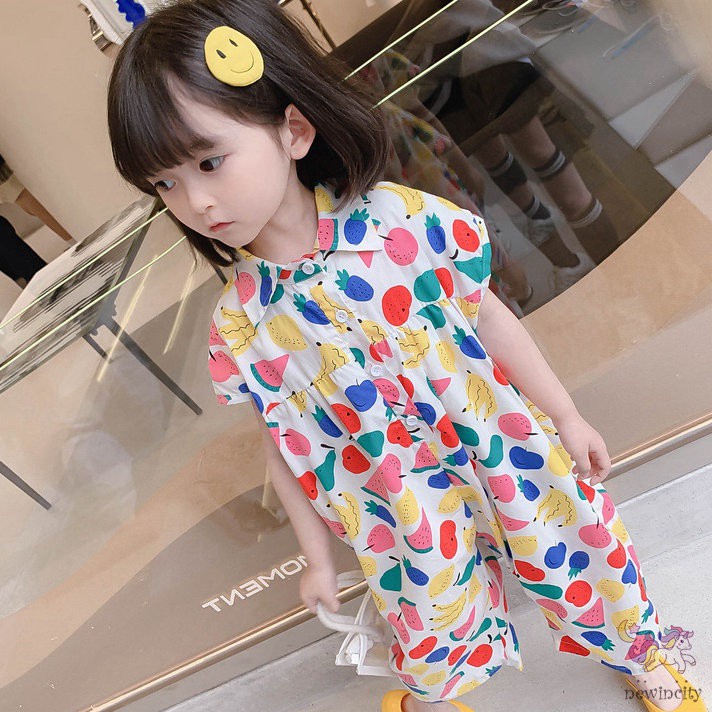 Bộ đồ liền thân dáng rộng phong cách thời trang hàn quốc dành cho bé gái