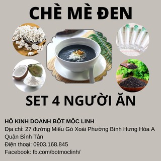 Combo Nguyên liệu nấu chè mè đen 350gr - SET 4 người ăn - Cách nấu chè mè đen