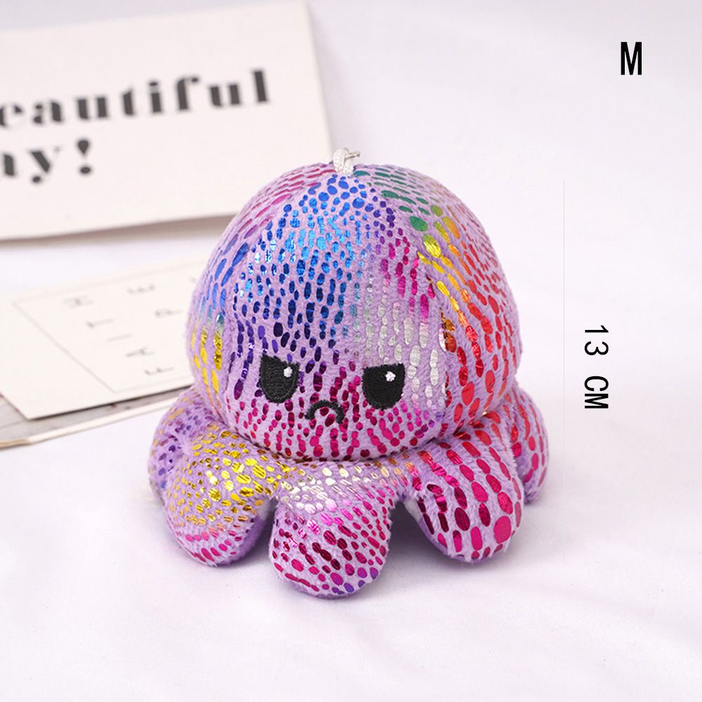 Móc Khóa Hình Bạch Tuộc Nhồi Bông Hai Mặt Thay Đổi Màu Sắc Sáng Tạo