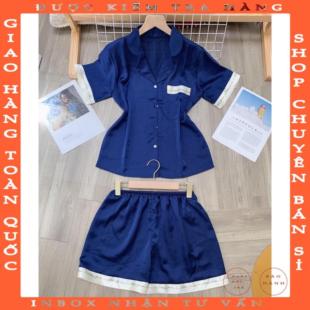 Bộ Pijama Mặc Nhà Quần Cộc Áo Cộc Chất Liệu Lụa Satin Cao Cấp Thương Hiệu XAVIA P1 tranvuong