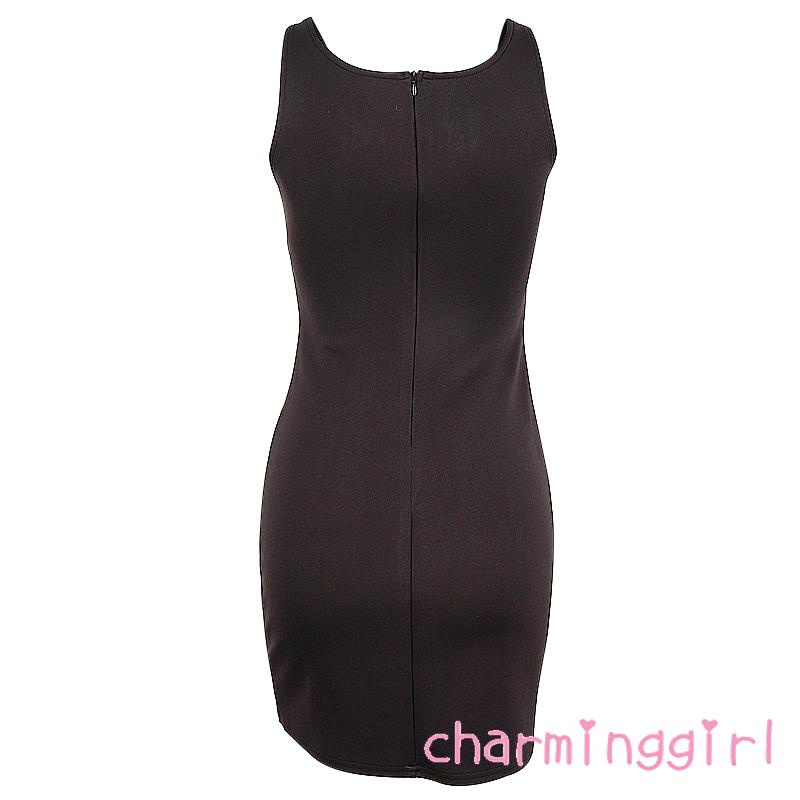 Đầm Ôm Dáng Không Tay Màu Sắc Đối Lập Thời Trang Cho Nữ