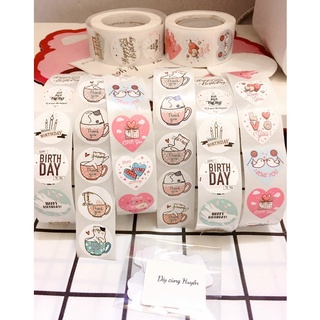 Tem thank you sticker siêu xinh Nhãn dán sticker nhiều họa tiết trang trí