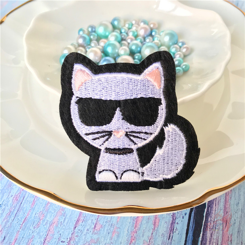 ♚ Sticker Ủi Thêu Hình karl lagerfeld ♚ 1 Huy Hiệu Nổi Tiếng Nổi Tiếng Trên Các Miếng Vá Sắt Trên Các Huy Hiệu
