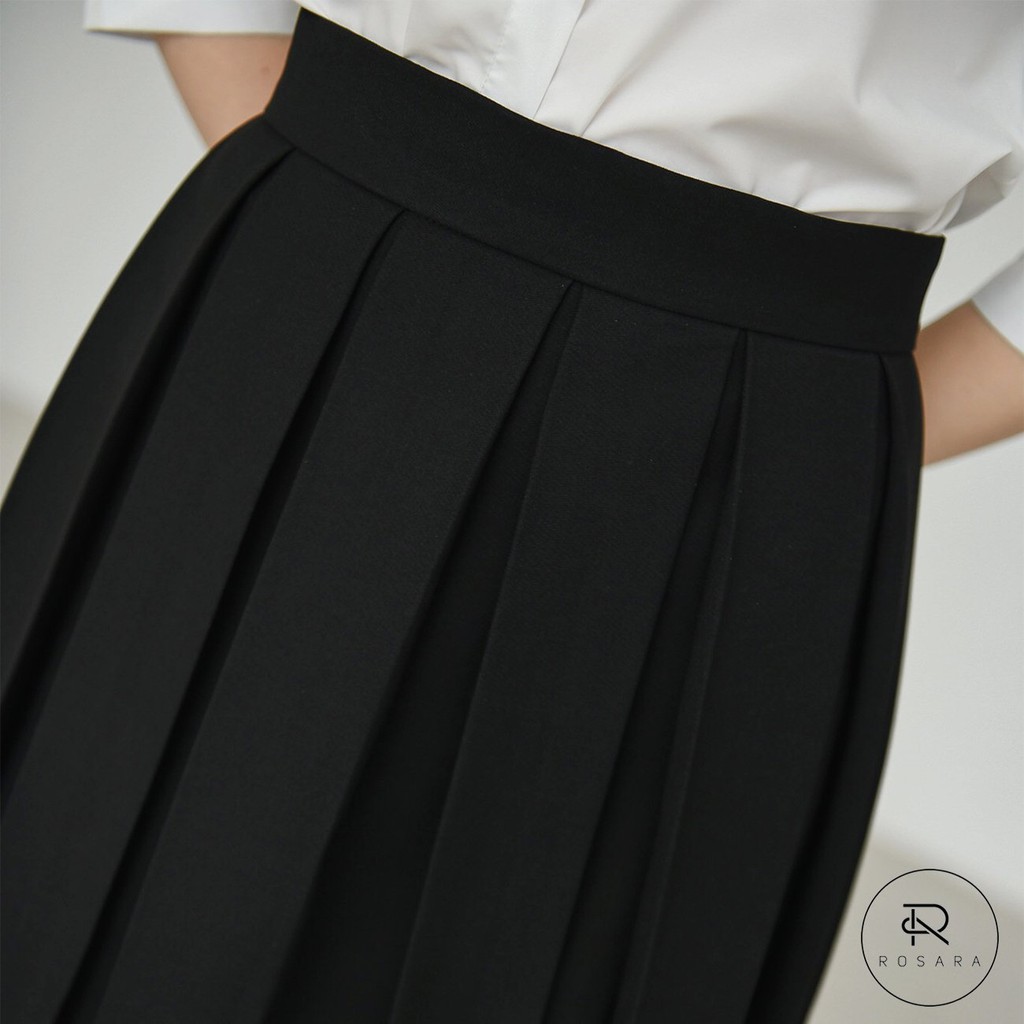 Chân Váy Dáng Xòe Xếp Ly Tiểu Thư Dáng Dài Thời Trang Nữ ROSARA GG03