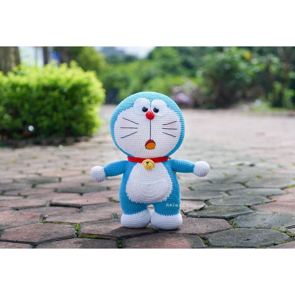 Doraemon nhồi bông móc len thủ công