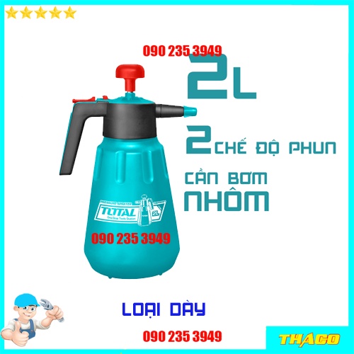 Bình xịt 2L tưới cây cảnh 2 lít loại dày tốt cán nhôm Total chính hãng