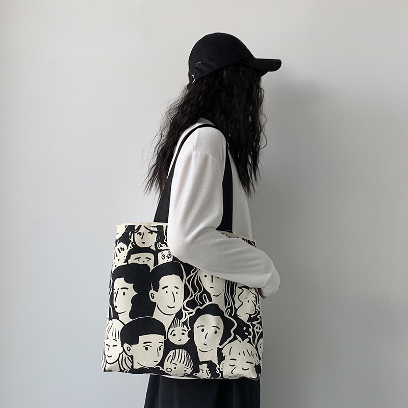 Túi xách canvas cỡ lớn phong cách Châu Âu mới