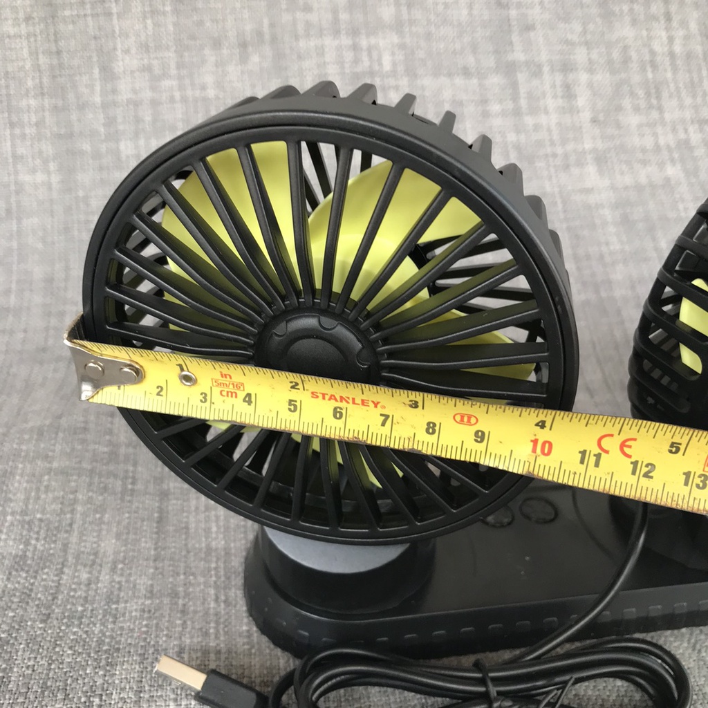 Quạt đôi 5V xoay 360 độ dùng cho ô tô, xe tải