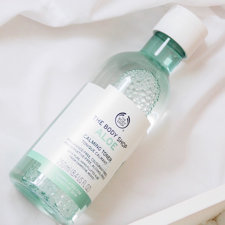 Nước hoa hồng da nhạy cảm the body shop ALOE calming toner 250ml làm dịu da, kích ứng da