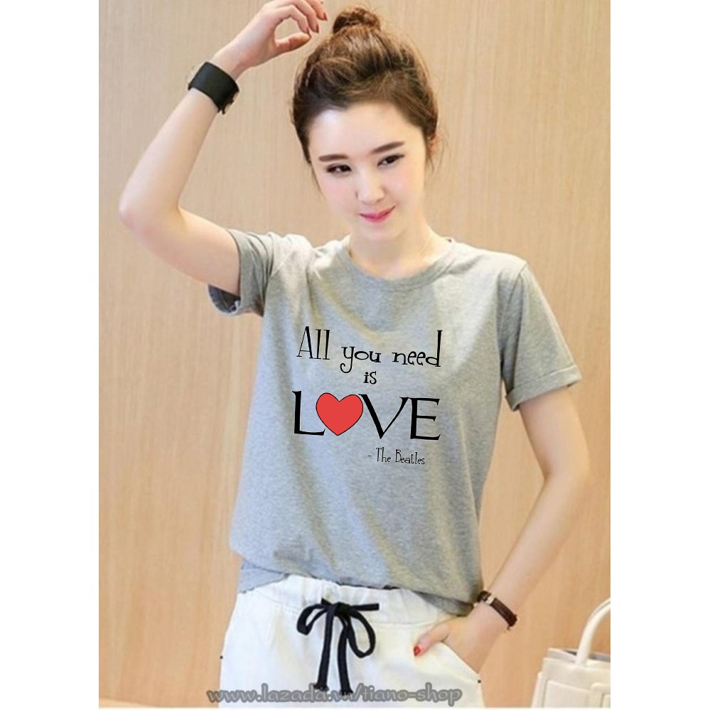 Áo thun nữ tay ngắn có in chữ Love siêu dễ thương ATNK 1103 | BigBuy360 - bigbuy360.vn