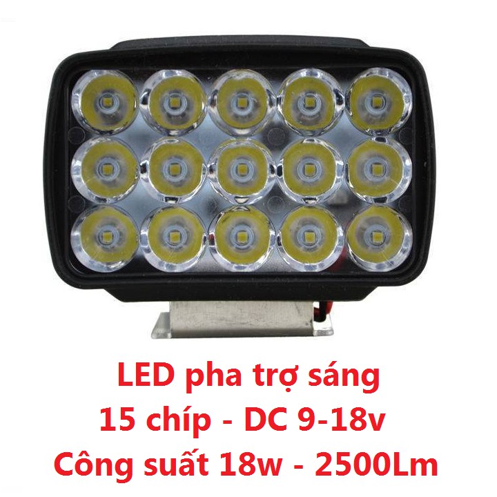Đèn pha led trợ sáng điện áp từ 8 đến 80v công suất 15w hoặc 24w