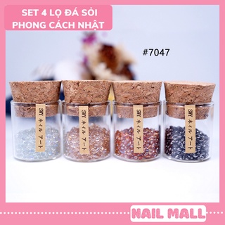 Set sỏi pha lê nhật phụ kiện trang trí móng nail - set 4 hủ swy50