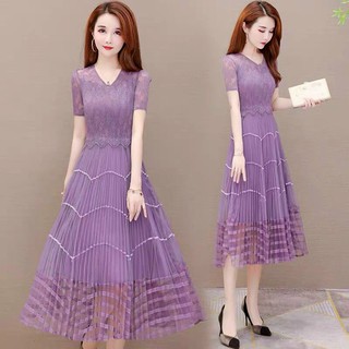 ĐẦM REN DẬP LY TAY NGẮN