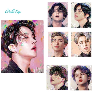 Tranh đính đá treo tường hình thành viên nhóm nhạc BTS cỡ 30x40cm