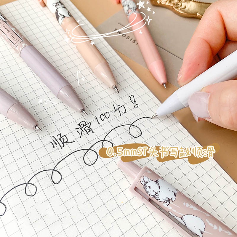 Set 6 Bút Bi Mực Đen Ngòi 0.5mm