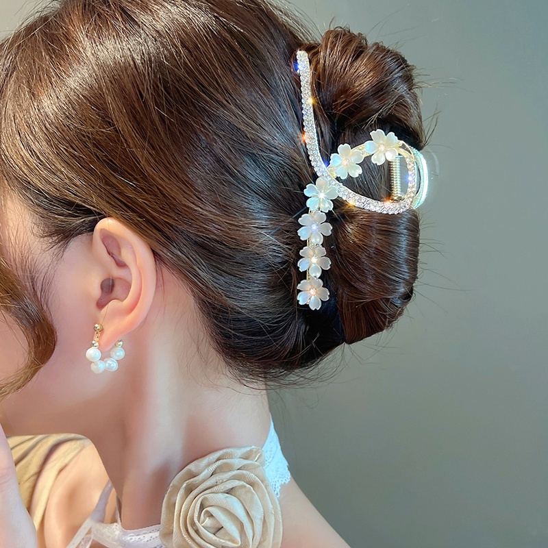 Kẹp Tóc Hình Hoa Đính Hạt Thời Trang Hàn Quốc Cho Nữ