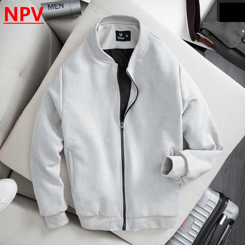 Áo khoác nam da lộn NPV tay chun bomber ,áo da nam cao cấp 4 màu giữ nhiệt tốt
