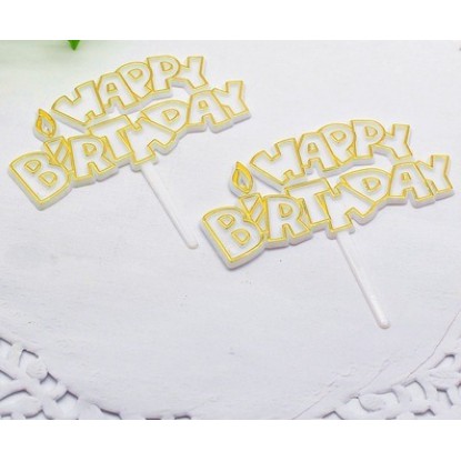 que cắm Happy Birthday nhựa