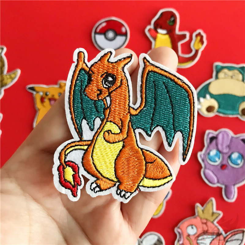 Miếng Vá Huy Hiệu Ủi Thêu Hoạt Hình Pokemon Go