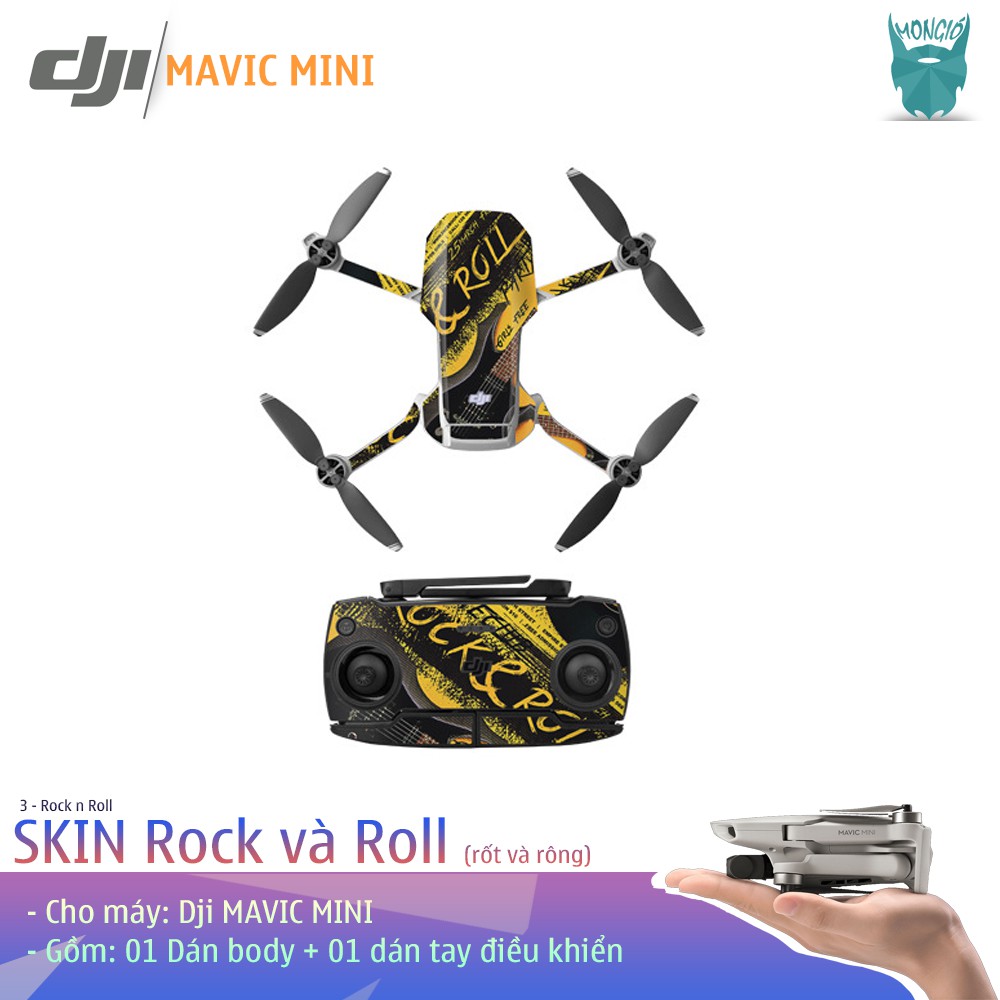 Bộ dán Body + Điều khiển họa tiết Rock n Roll cho Mavic Mini