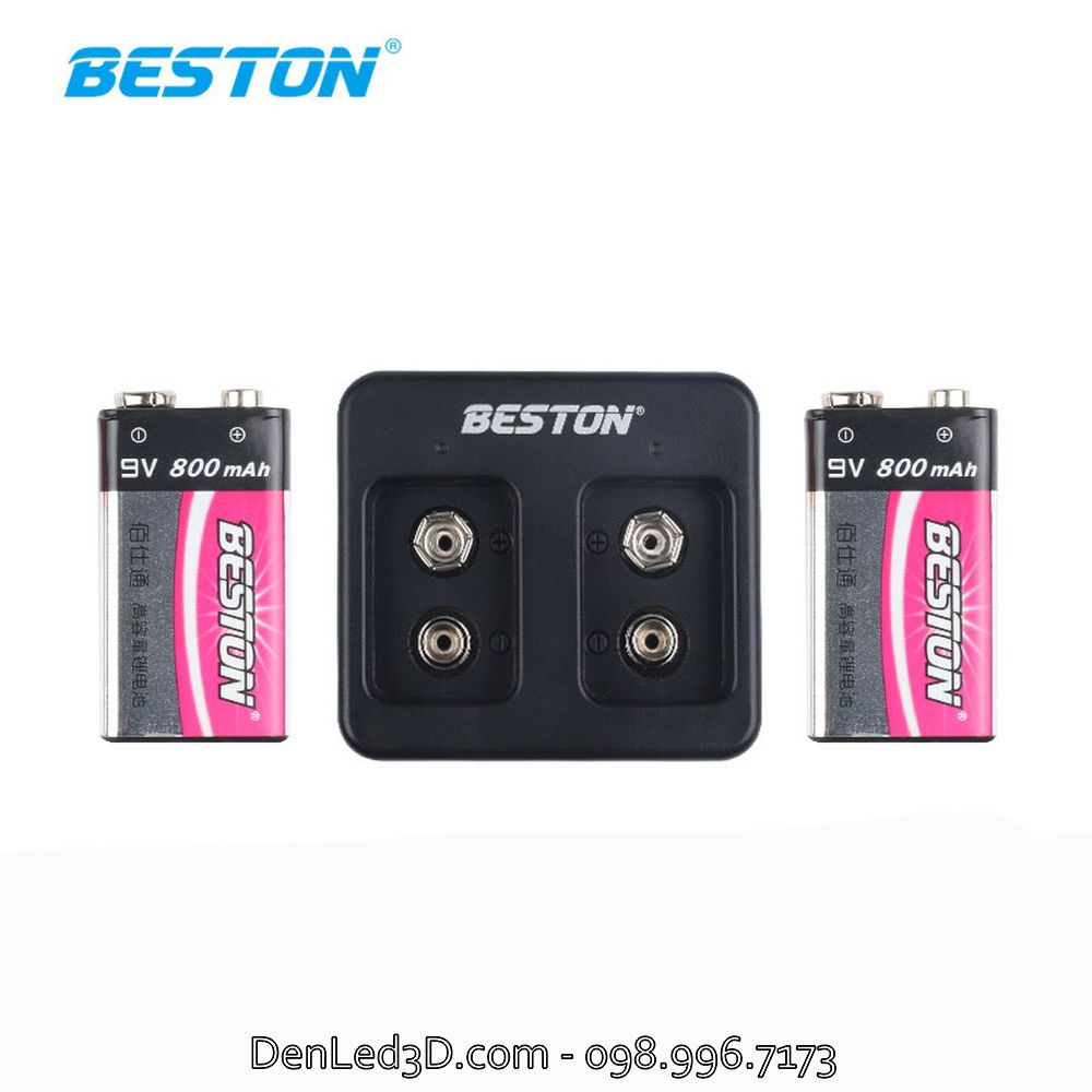 Combo Pin Sạc Beston 9V 800mAh Kèm Sạc M7005