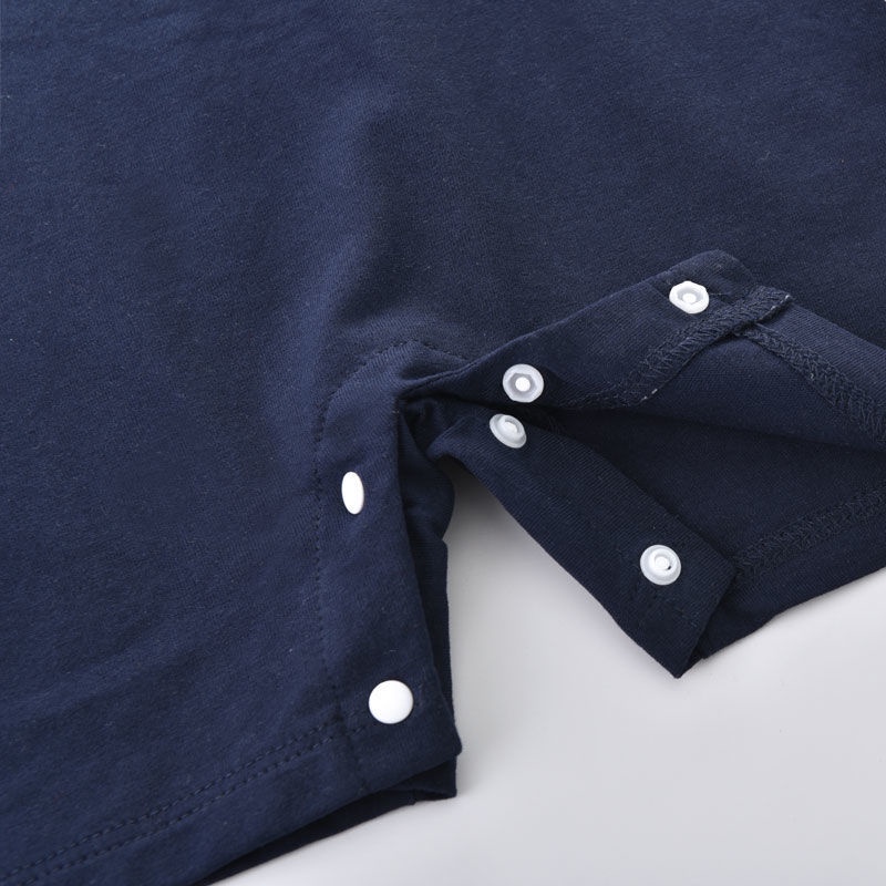 Bộ Áo Liền Quần Bằng Cotton Tay Ngắn Đính Nơ Thời Trang Mùa Hè Cho Bé Trai 0-2 Tuổi