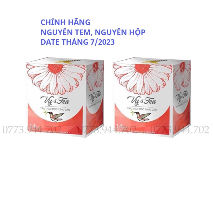 2 Hộp Trà VyTea Tăng Cân Chính Hãng (28 gói) Date Mới, Nguyên Tem, Bao Check
