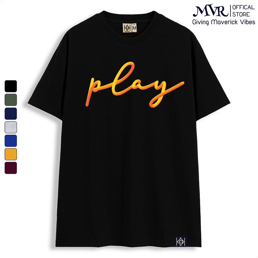 Áo thun nữ nam Phong Cách Hàn Quốc Chữ Play  phông Hàn Quốc local brand MVR BB3802