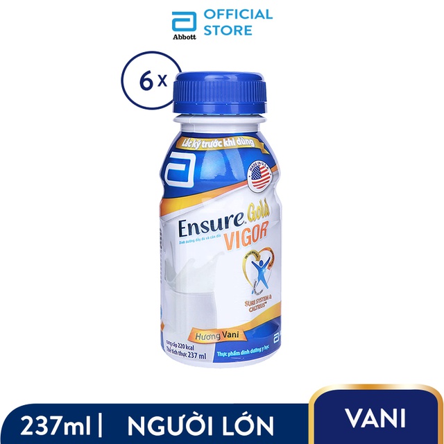 Lốc 6 chai Sữa nước Ensure Gold Vigor Abbott 237ml/chai