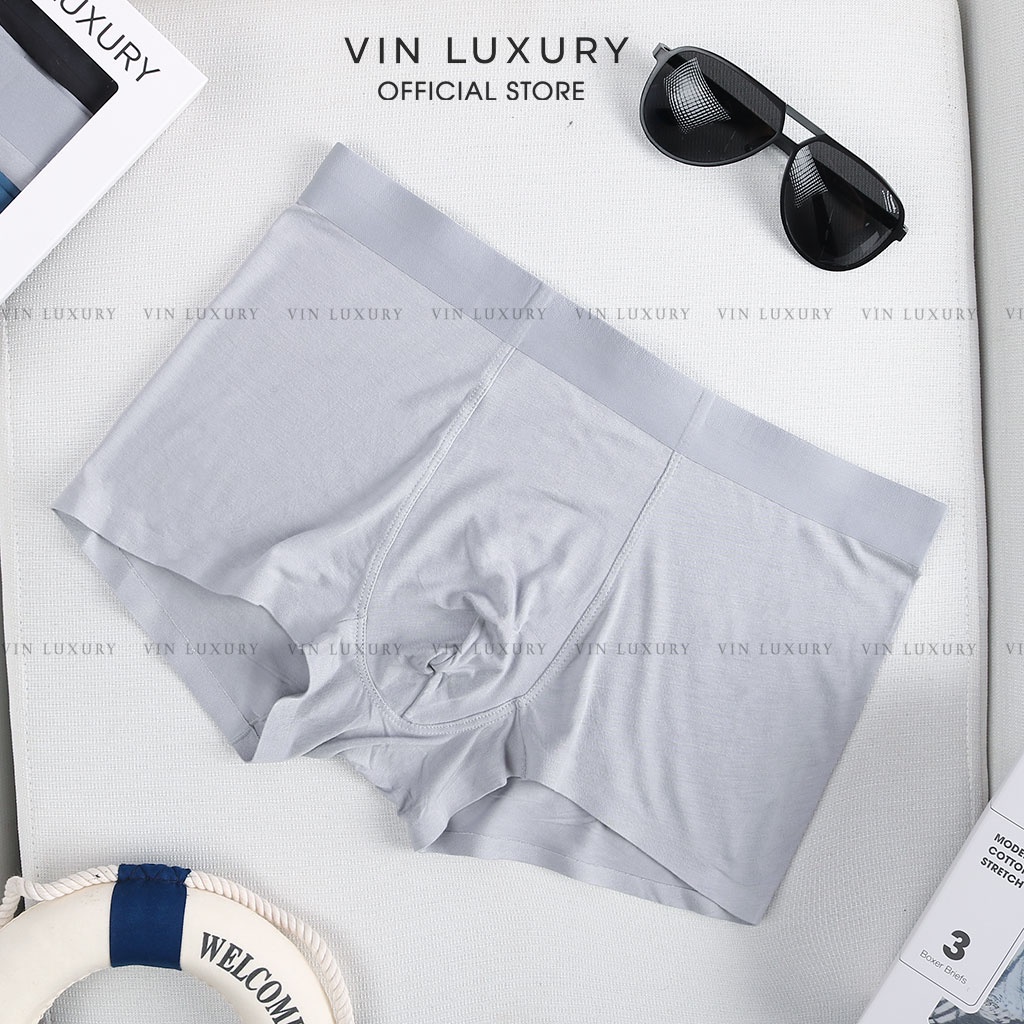 Quần lót nam Boxer cạp đúc liền khối, quần sịp đùi nam vải modal kháng khuẩn khử mùi - Vin Luxury Hàng Hiệu