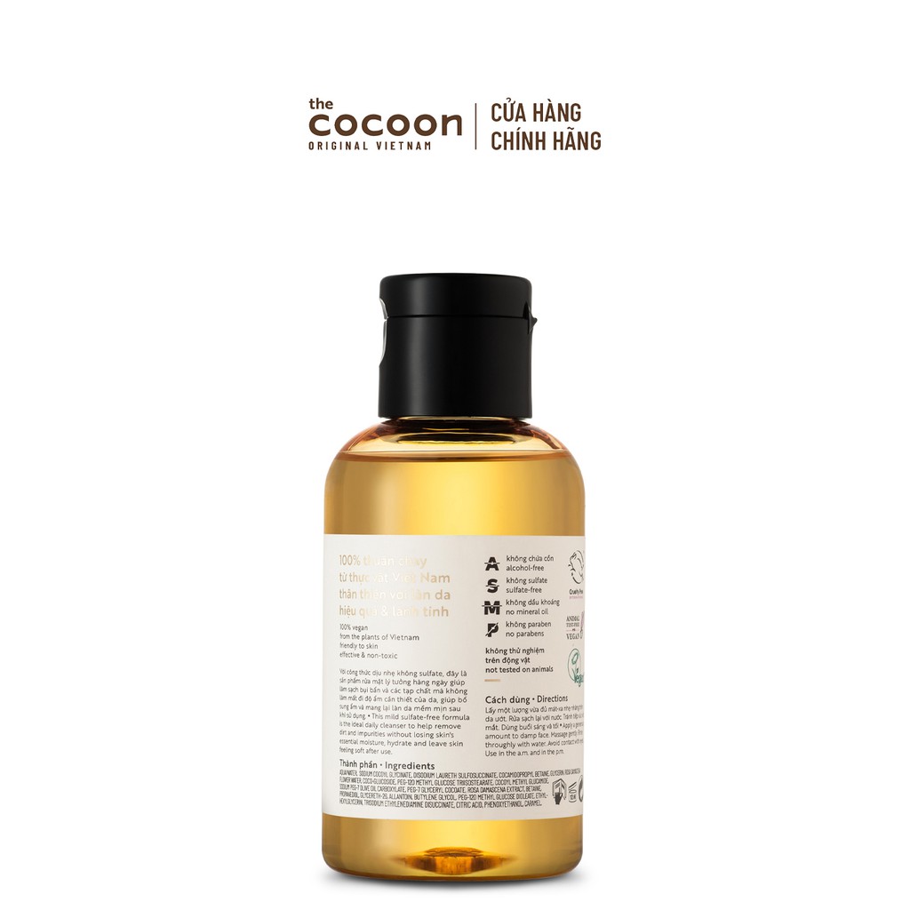 [Mã COSCN11 giảm 10%] Gel rửa mặt hoa hồng Cocoon làm sạch & cấp ẩm 140ml